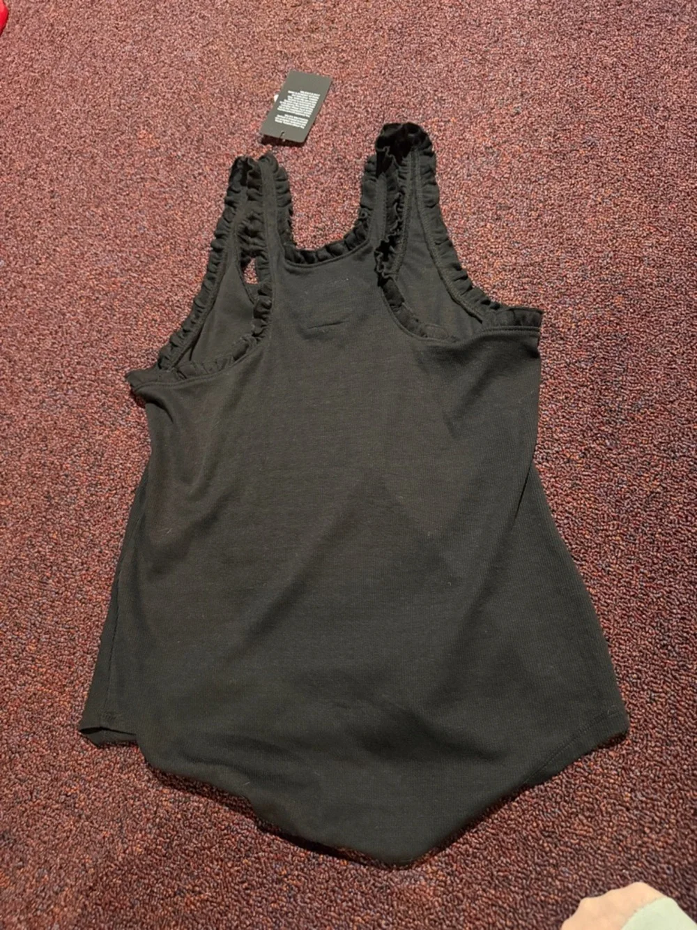 Chaser Black Ruffle-Edge Ribbed Tank - Picture 4 of 4